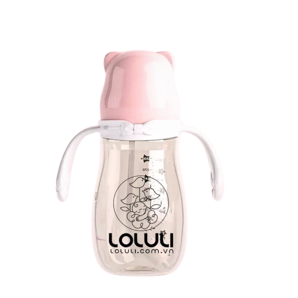 Bình sữa Loluli nhựa tritan 300ml - hồng