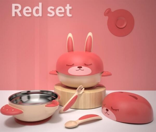 [Quà cho khách tích điểm FB] Bộ tô ăn giữ nhiệt cho bé Baby Better (đỏ) BS0115 - set