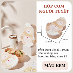 [Quà cho khách tích điểm FB] Hộp cơm búp bê 2 ngăn 6816 - Kem