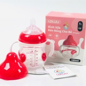 Combo 2 Bình sữa báo nóng Loluli bụng bầu PP 180ml