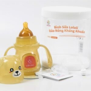 Combo 2 Bình sữa báo nóng kháng khuẩn Loluli gấu PPSM 180ml