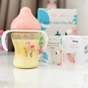 Combo 2 Bình sữa cổ rộng Loluli PP hồng hạc 210ml