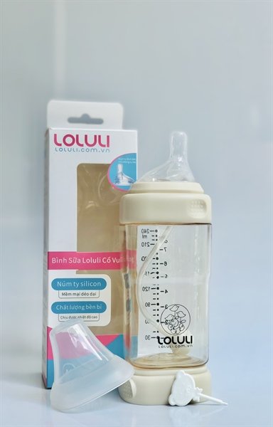 Combo 2 Bình sữa vuông Loluli PPSU beige 240ml