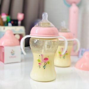 Combo 2 Bình sữa cổ rộng Loluli PP hồng hạc 300ml