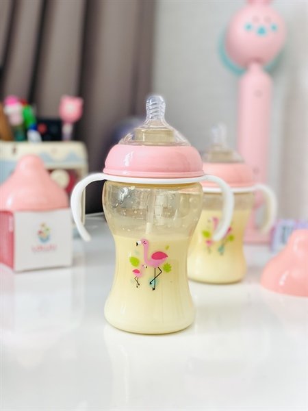 Combo 2 Bình sữa cổ rộng Loluli PP hồng hạc 300ml