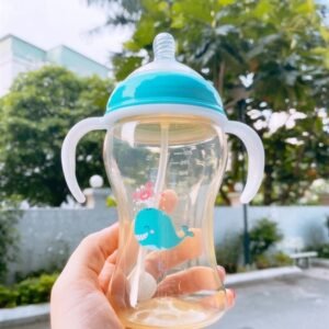 Combo 2 Bình sữa cổ rộng Loluli PP cá voi xanh 300ml