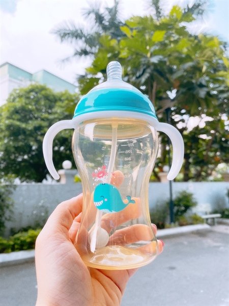 Combo 2 Bình sữa cổ rộng Loluli PP cá voi xanh 300ml