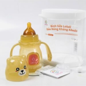Combo 2 Bình sữa báo nóng kháng khuẩn Loluli gấu PPSM 240ml