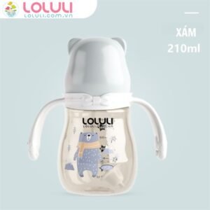Combo 2 Bình sữa tritan Loluli gấu xám 210ml