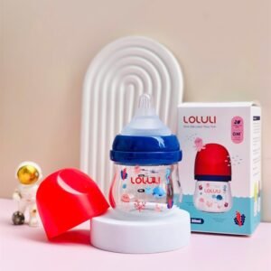 Combo 2 Bình sữa thủy tinh Loluli màu đỏ 80ml