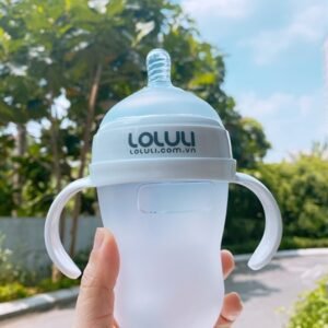 Combo 2 Bình sữa silicon Loluli trắng 240ml